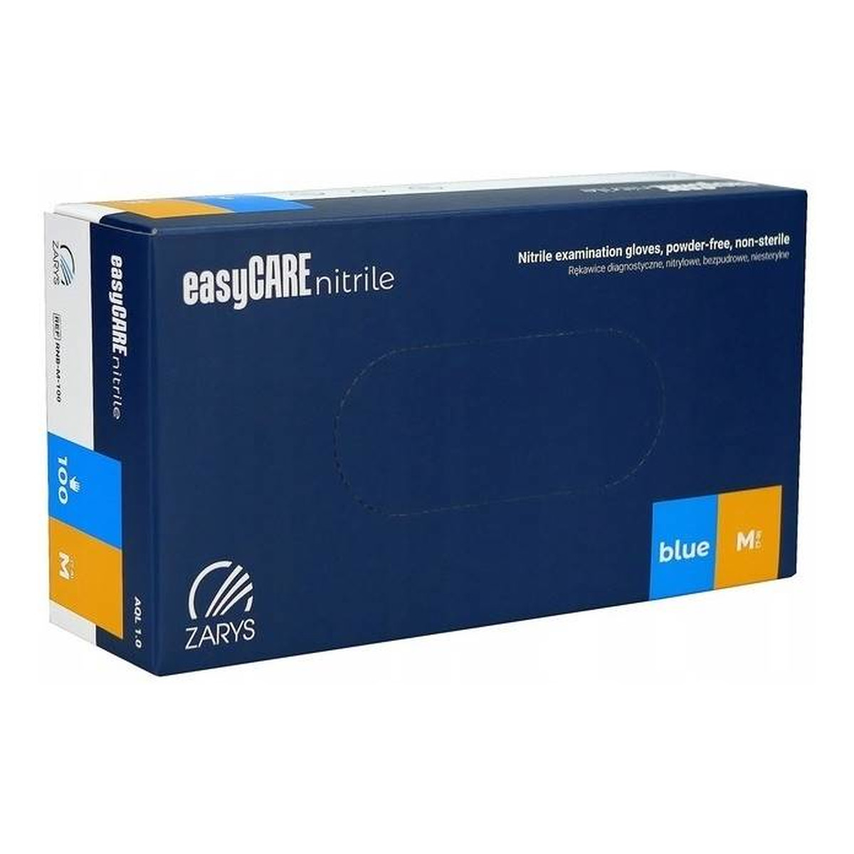 Zarys EasyCare Nitrile Rękawice diagnostyczne Nitrylowe bezpudrowe niesterylne niebieskie M 100szt.