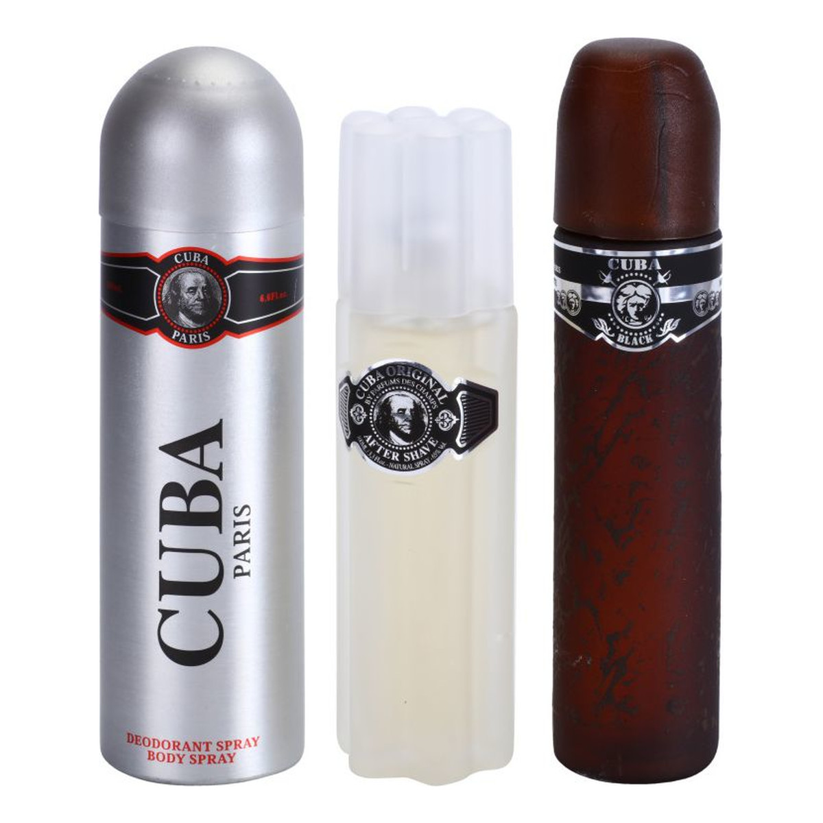 Cuba Black KOMPLET WIADERKO WODA TOALETOWA + WODA PO GOLENIU + DEZODORANT SPR BLACK