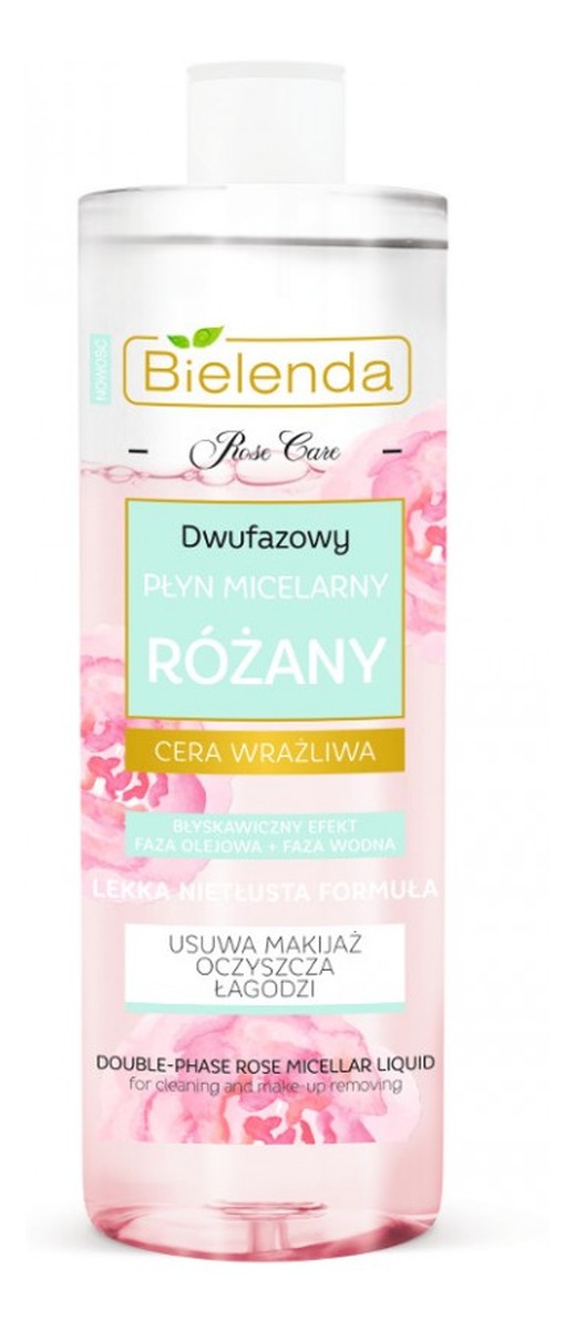 Płyn micelarny różany 3w1 dwufazowy