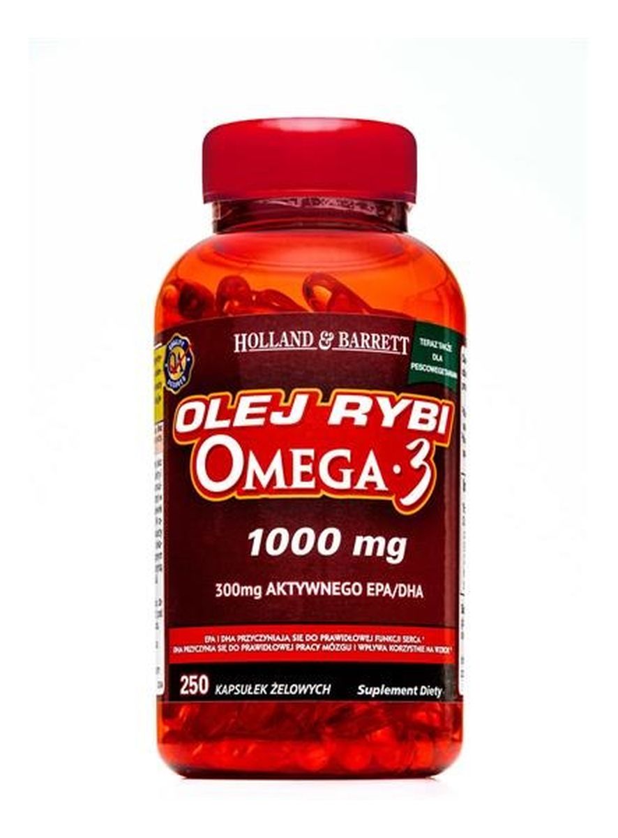 Olej rybi 1000mg z kwasami Omega-3 suplement diety 250 kapsułek żelowych