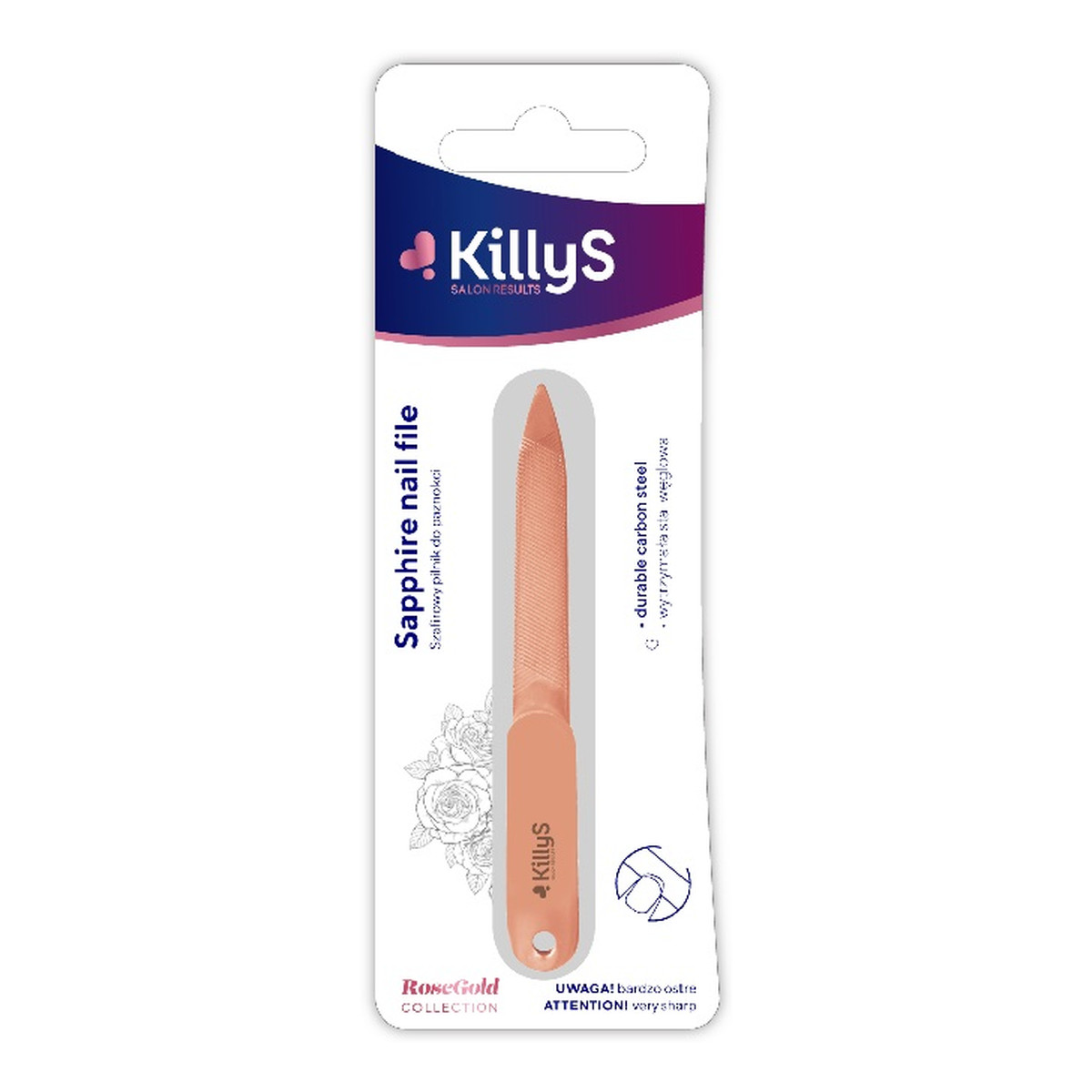 KillyS Sapphire nail file szafirowy pilnik do paznokci rose gold