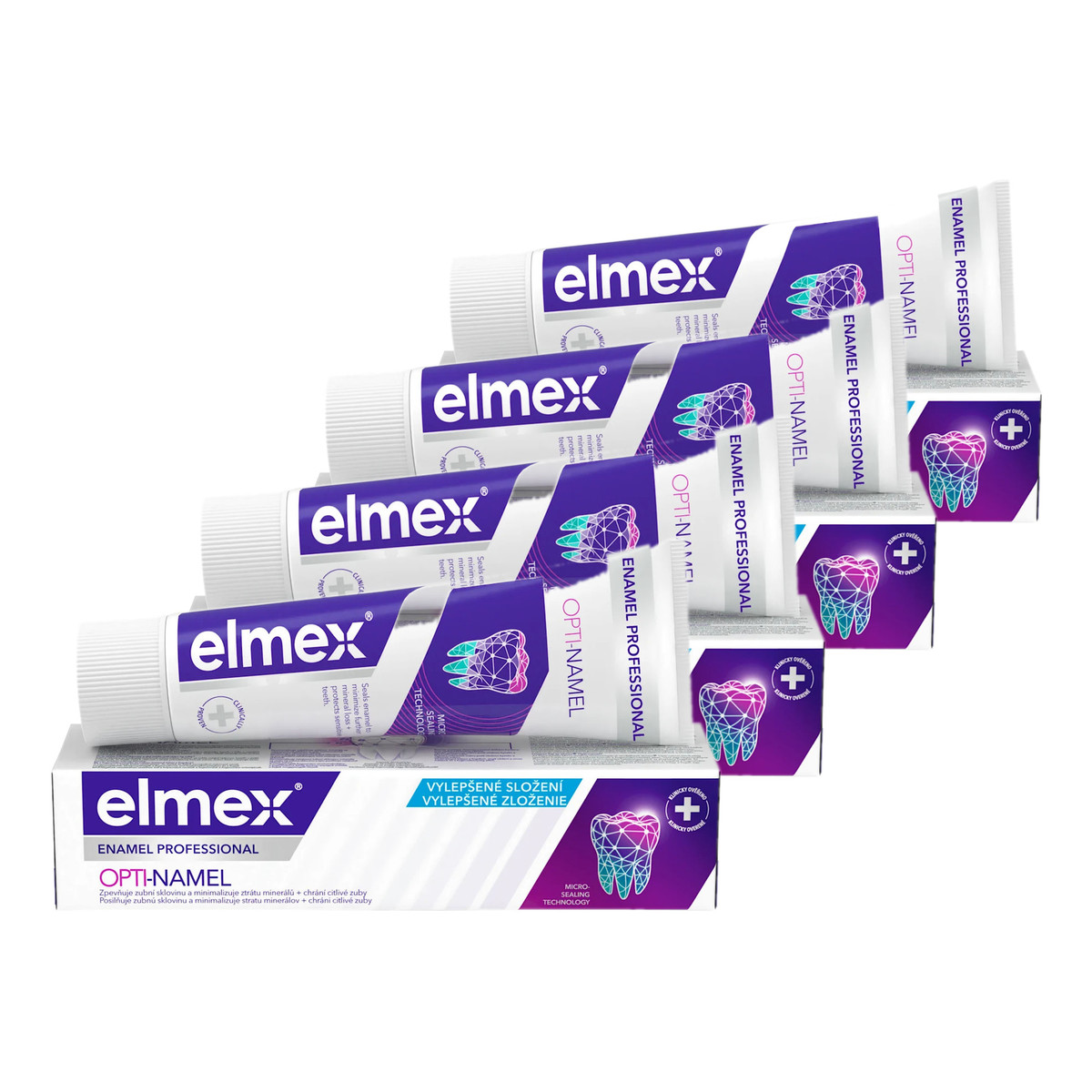 elmex Profesjonalna Ochrona Szkliwa Pasta do zębów wzmacniająca szkliwo 4x75ml