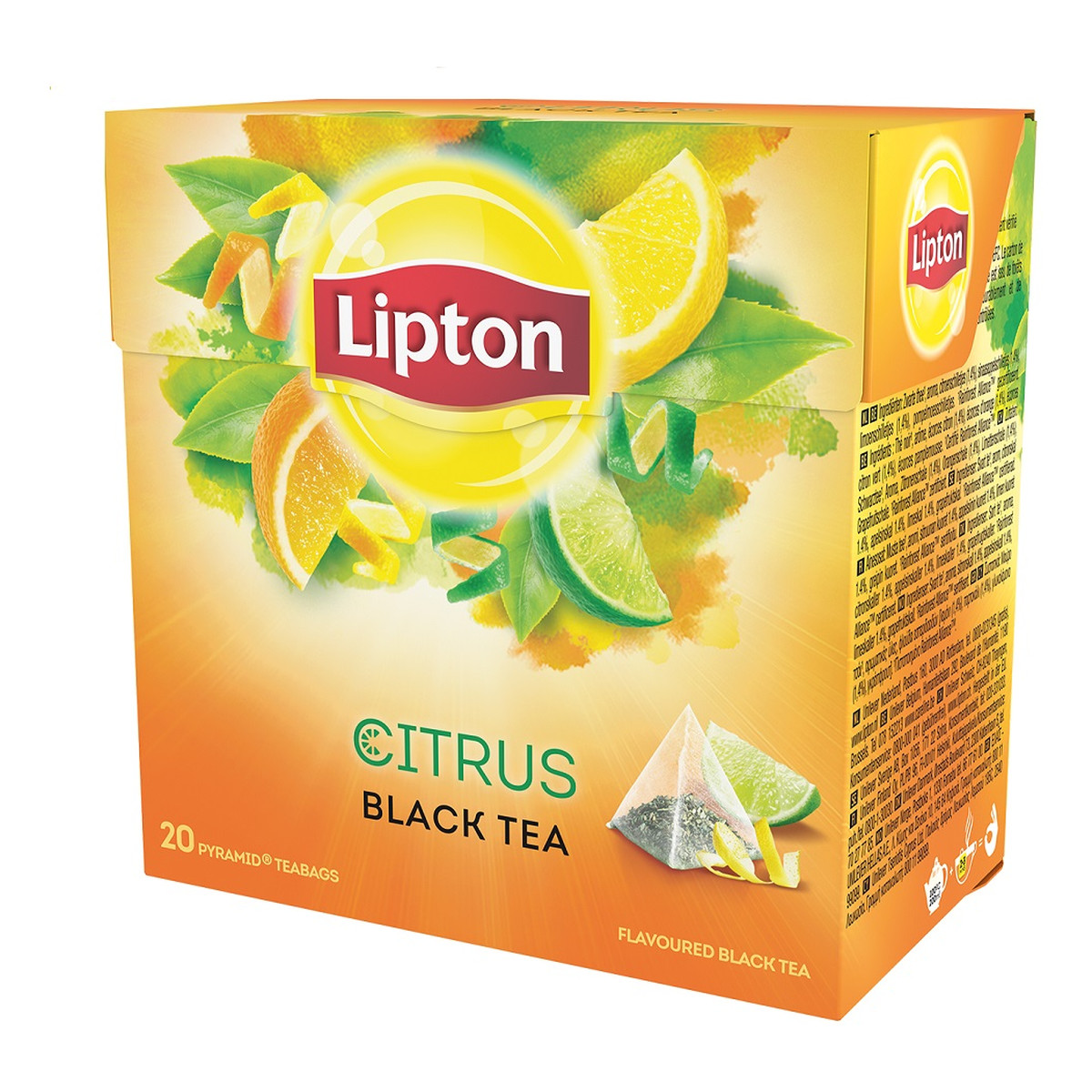 Lipton Black Tea herbata czarna aromatyzowana Owoce Cytrusowe 20 piramidek 36g