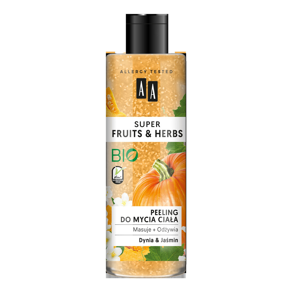 AA Super Fruits & Herbs Peeling do mycia ciała Dynia i Jaśmin 200ml