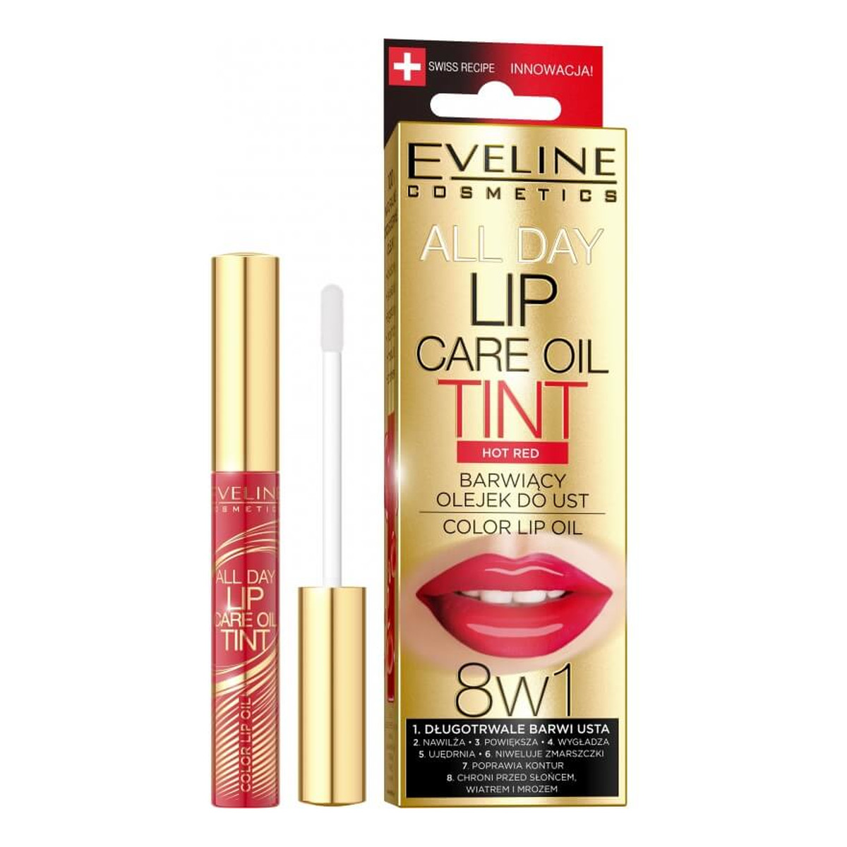 Eveline All Day Lip Care Oil Tint Barwiący Olejek do ust 8w1 7ml