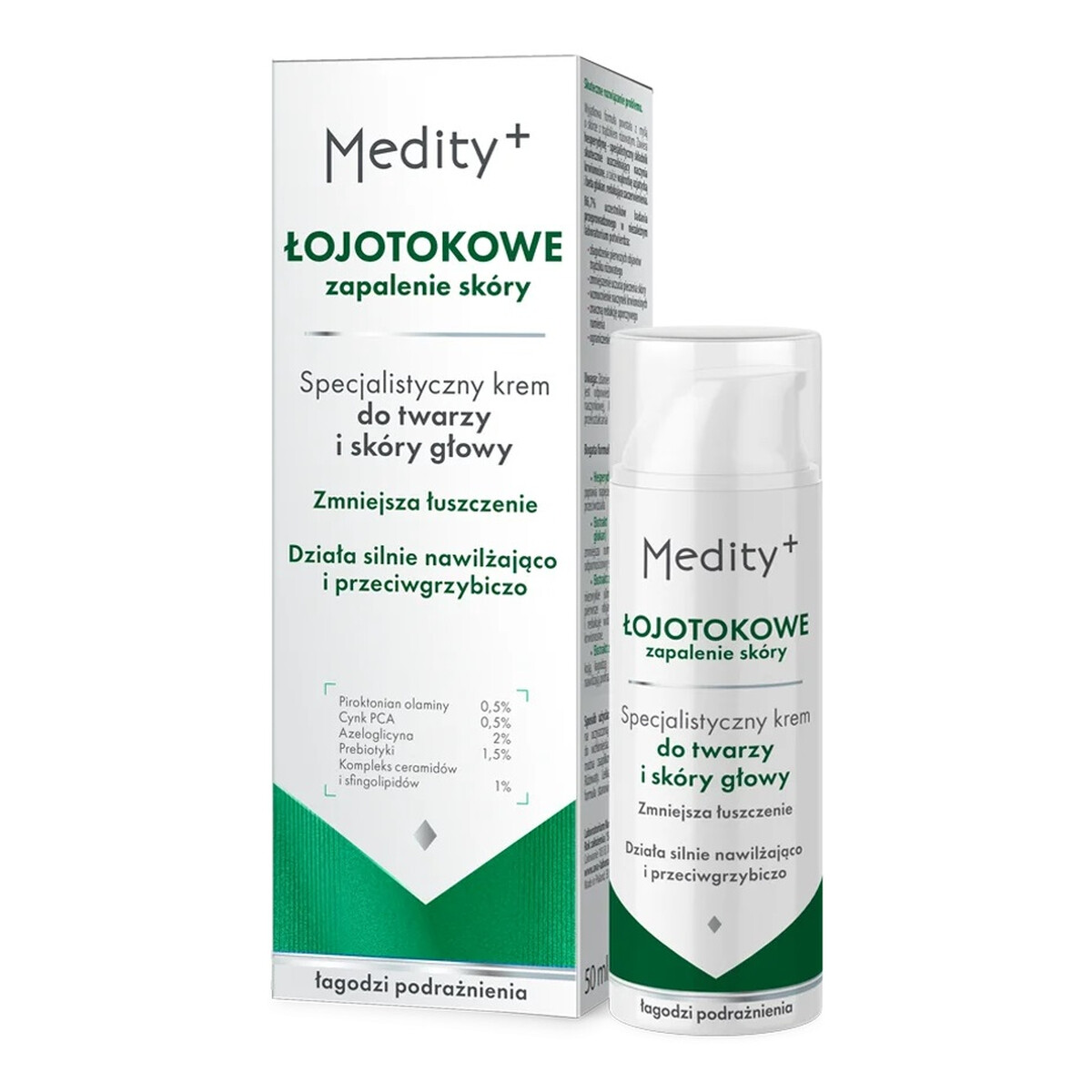 Medity+ Łojotokowe Zapalenie Skóry specjalistyczny Krem do twarzy i skóry głowy 50ml