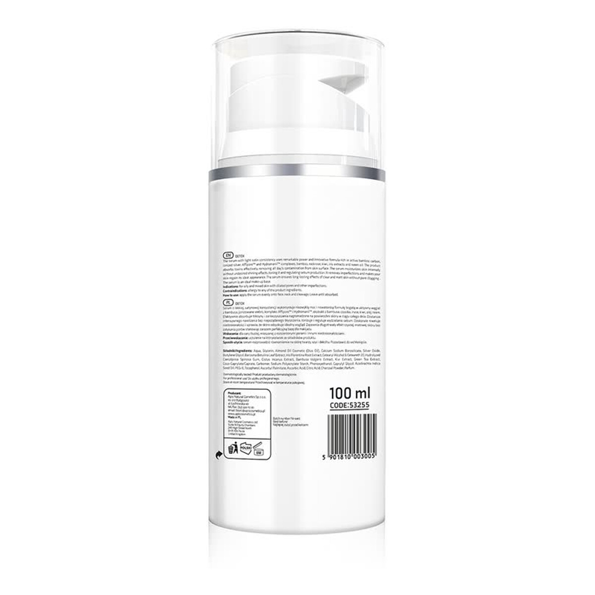 Apis Detox detoksykujące serum do twarzy z węglem z bambusa i jonizowanym srebrem 100ml