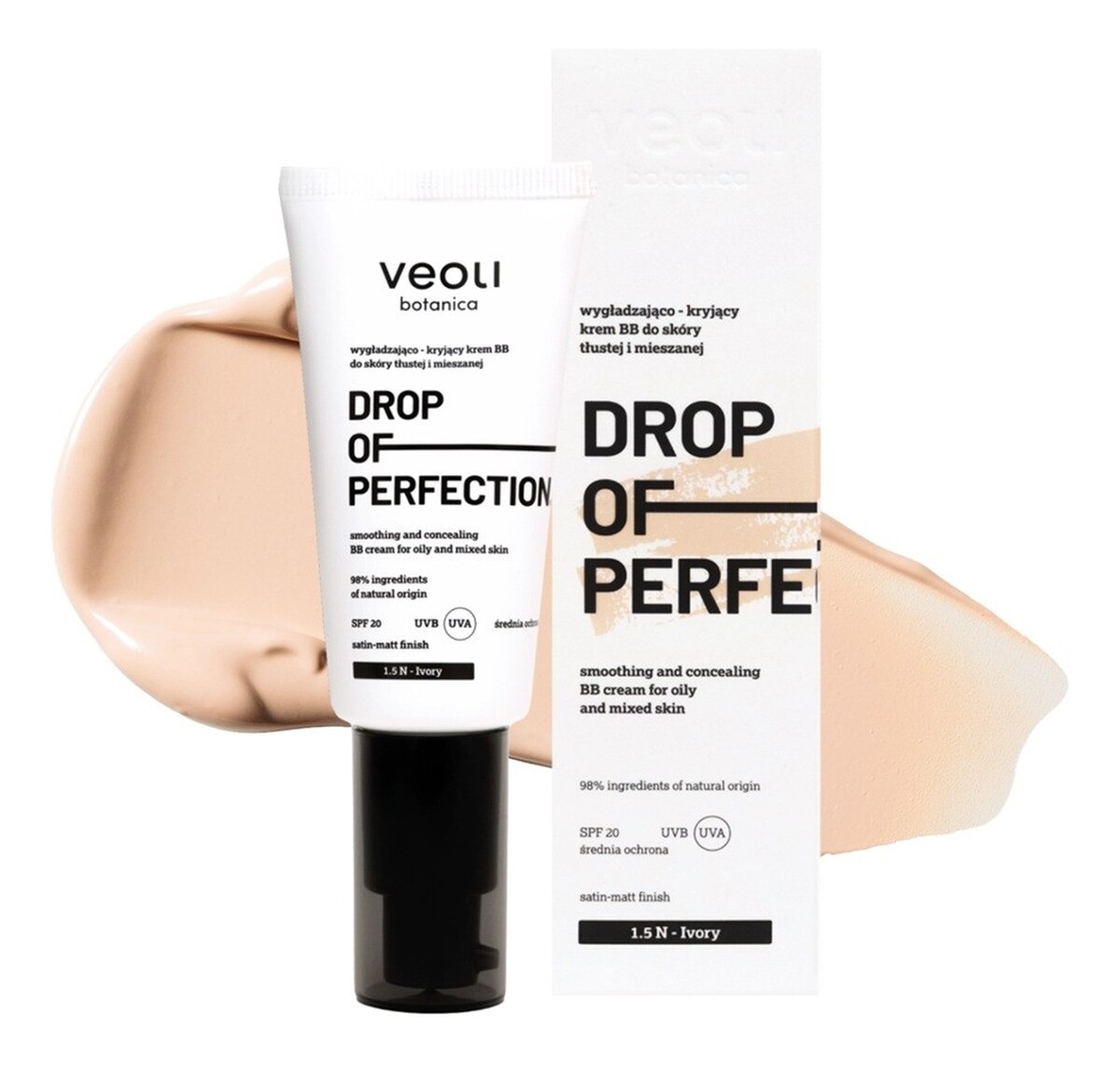 Krem bb do skóry tłustej i mieszanej 1.5 n ivory