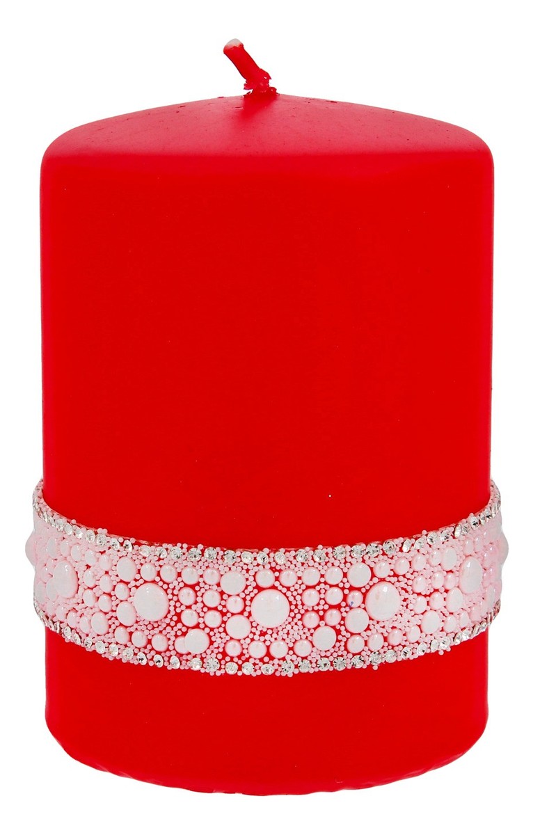 Świeca ozdobna Crystal Pearl - walec mały