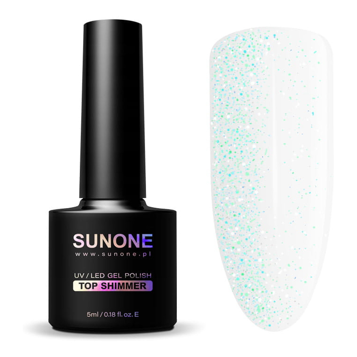 Sunone UV/LED Gel Polish Top Shimmer top hybrydowy z drobinkami 5ml