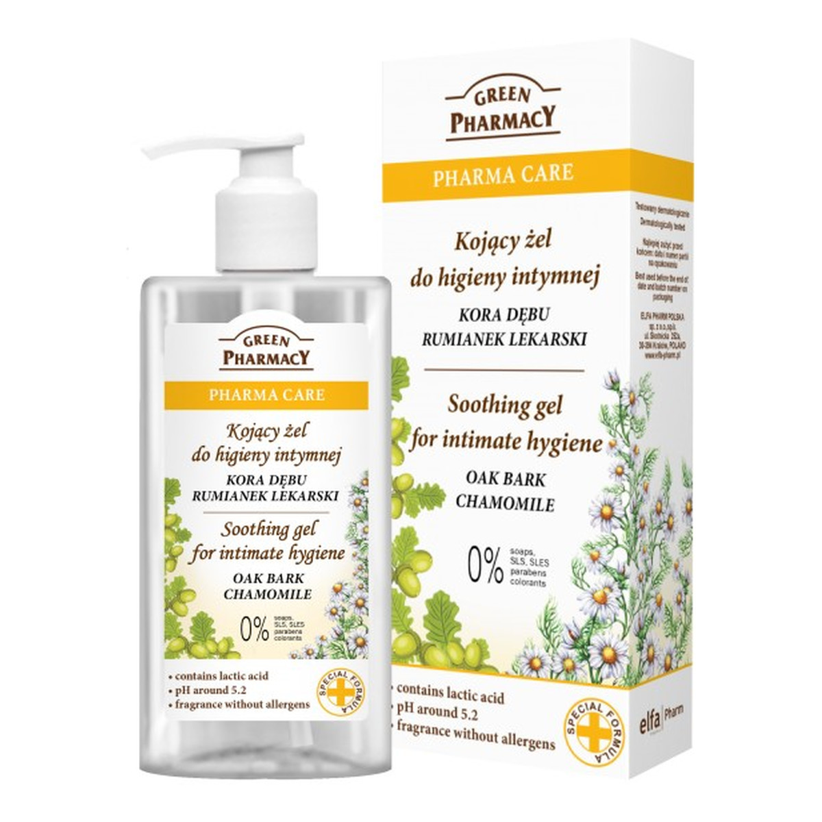 Green Pharmacy Herbal Cosmetics Pharma Care Żel Do Higieny Intymnej Kora Dębu, Rumianek 300ml