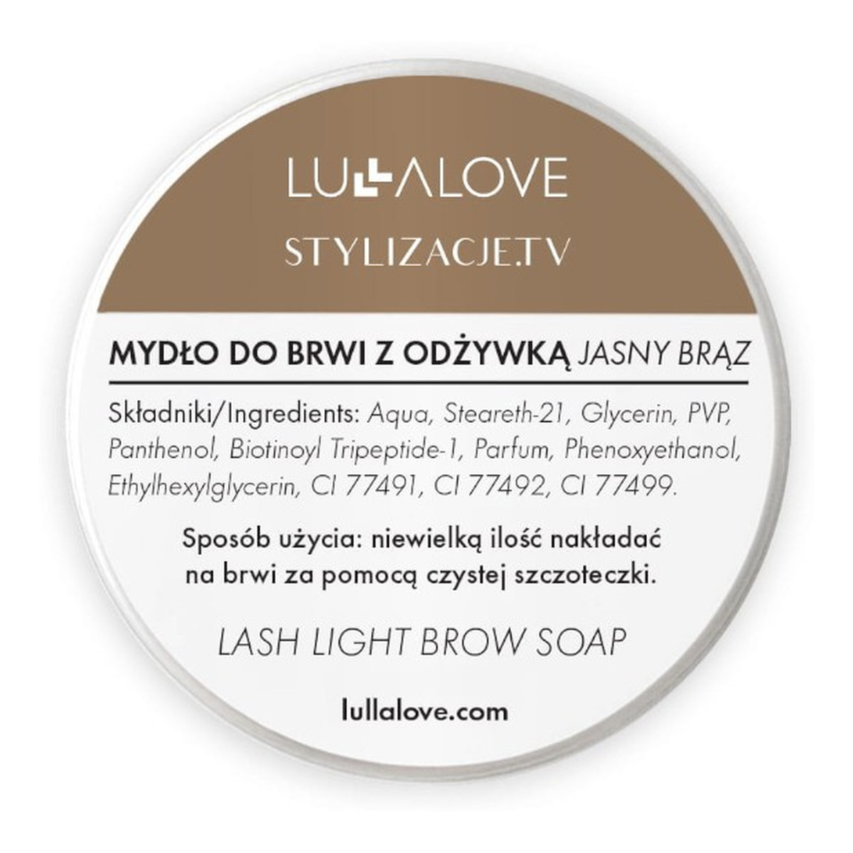 Lullalove Mydło do brwi z odżywką Jasny brąz 30ml