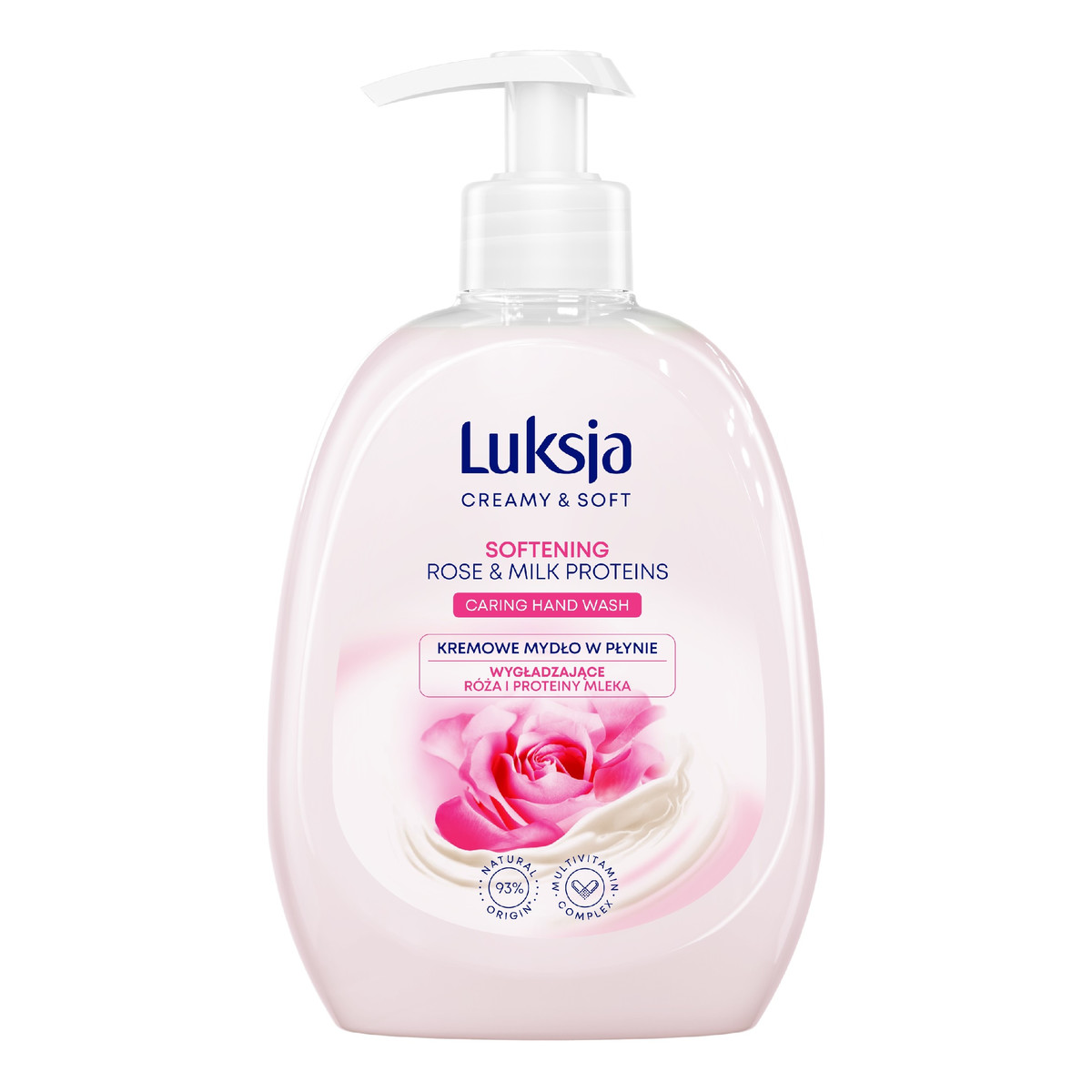 Luksja Creamy & Soft Wygładzające Kremowe Mydło w płynie Róża & Proteiny Mleka 500ml