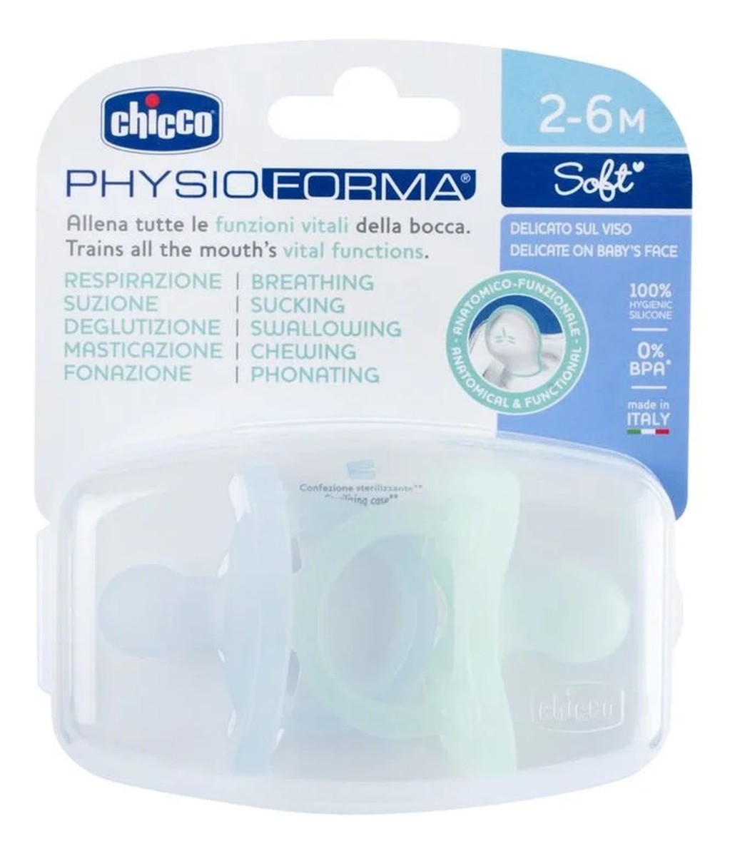Physioforma soft smoczek silikonowy 2-6m niebieski 2szt.