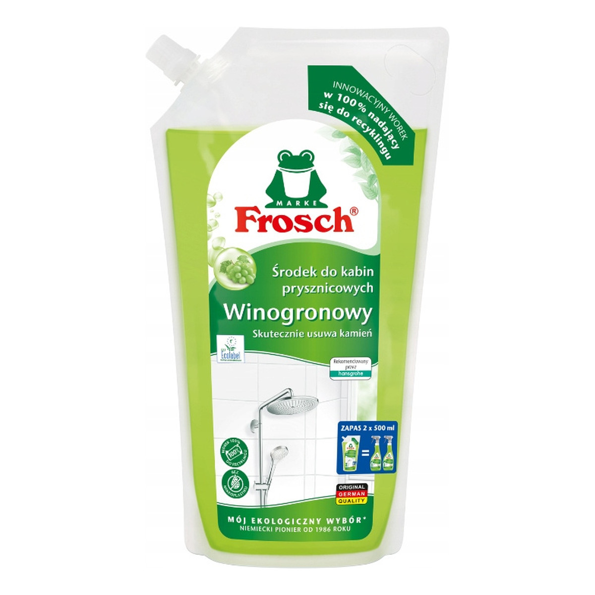 Frosch Ecological Winogronowy środek do kabin prysznicowych zapas 1000ml