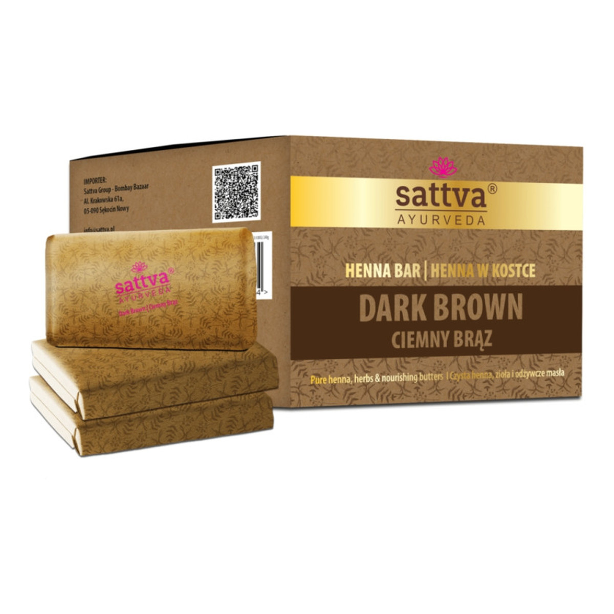 Sattva Henna w kostce 3x80g 240g