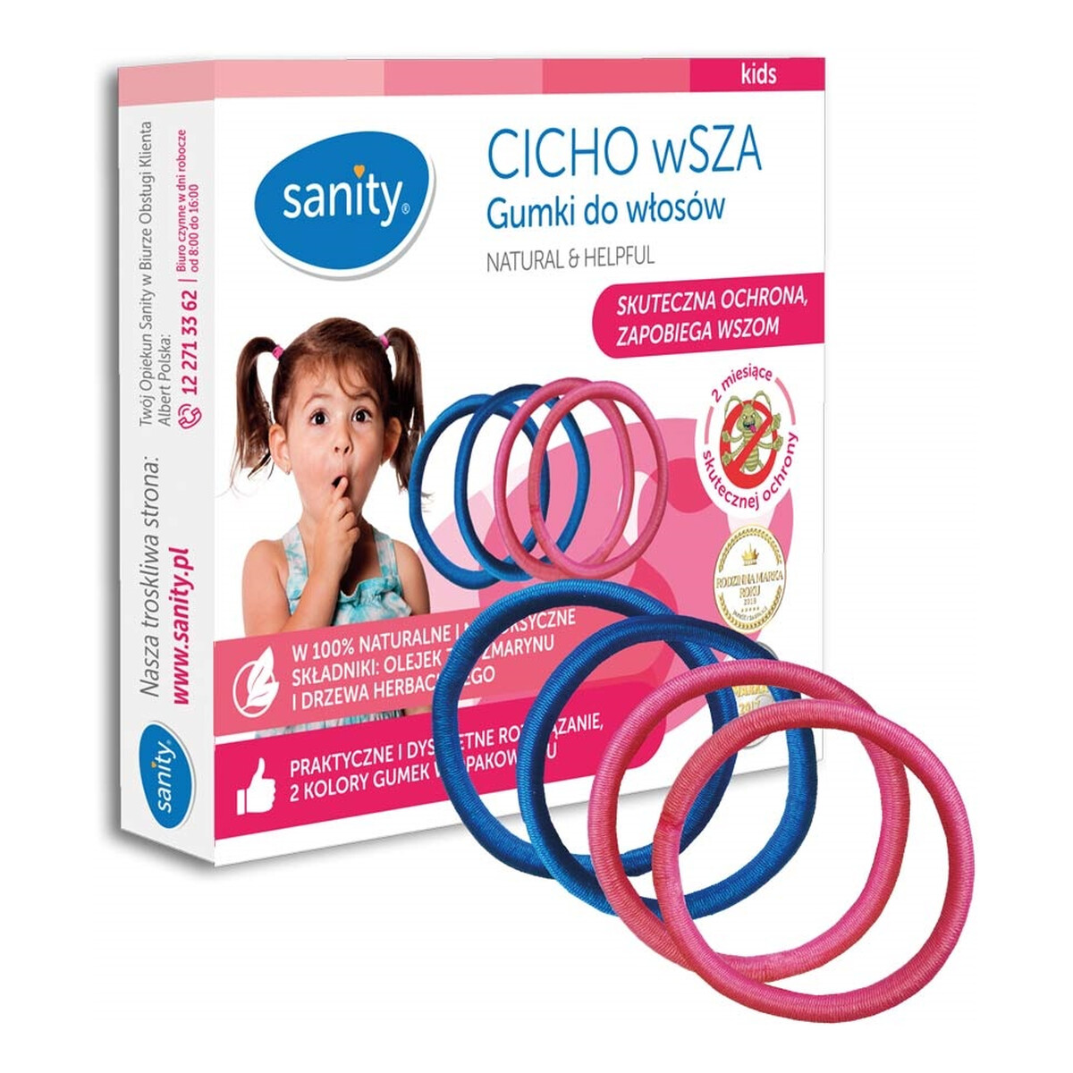 Sanity Kids cicho wsza gumki na wszy 4szt