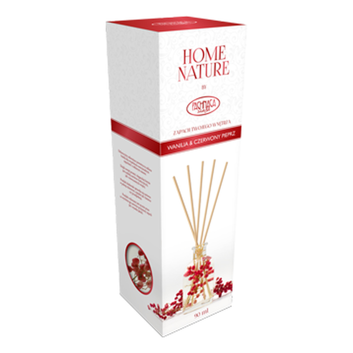 Pachnąca Szafa Home Nature Wanilia i Czerwony Pieprz Dekoracyjny Odświeżacz Powietrza Pachnące Patyczki 90ml