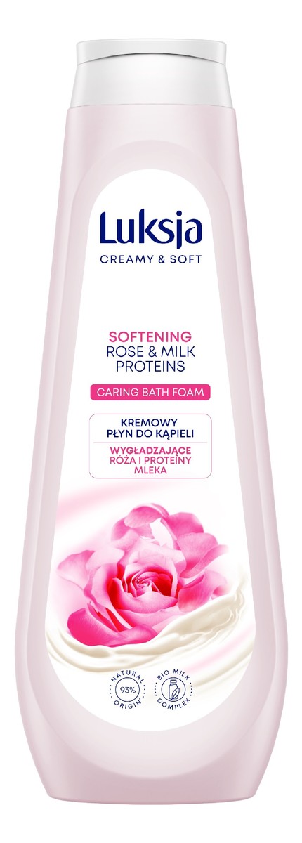 Kremowy Płyn do kąpieli - Wygładzające Róża i Proteiny Mleka