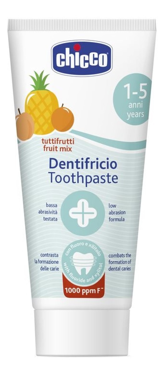 Toothpaste pasta do zębów z fluorem 1000ppm o smaku wieloowocowym 1-5l