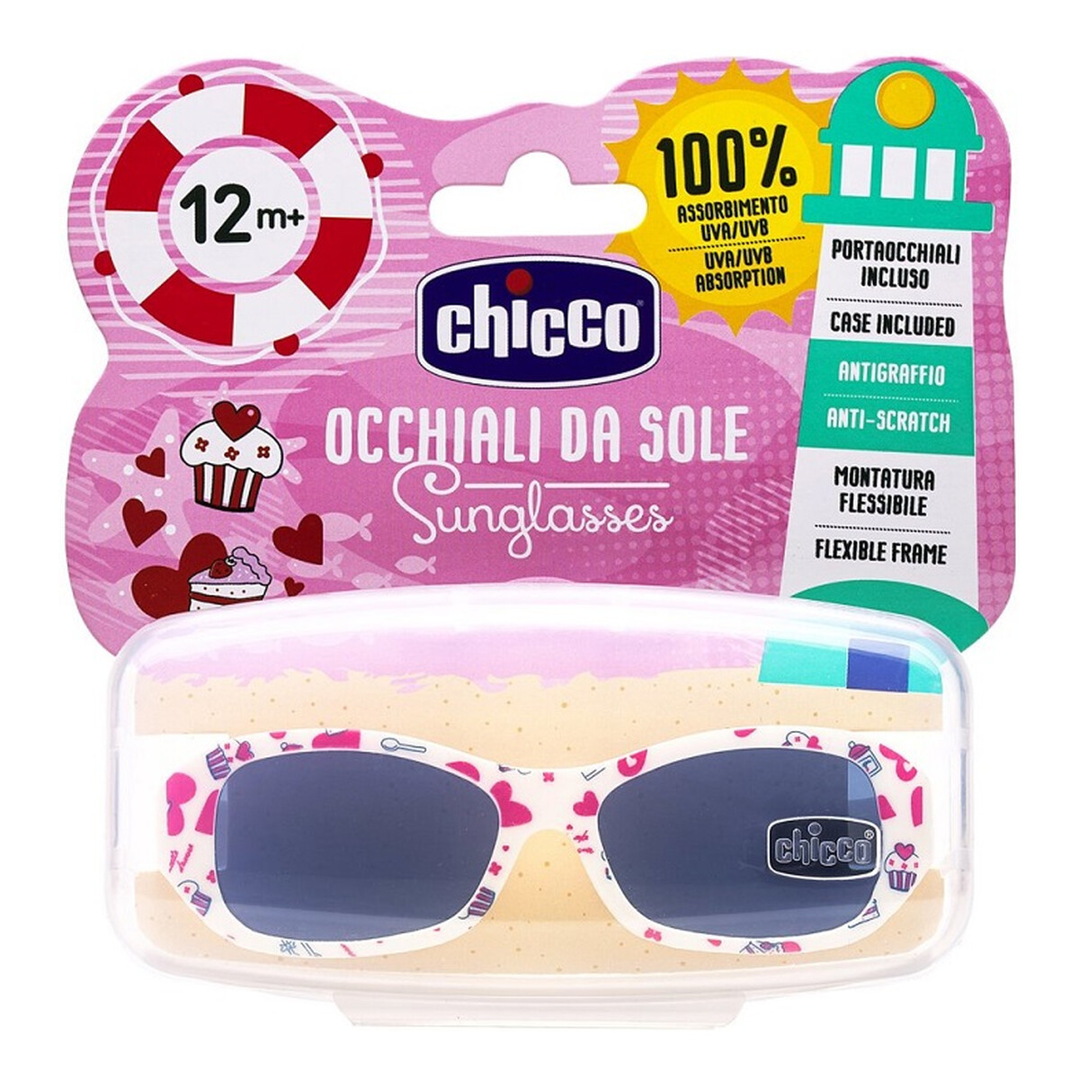 Chicco Okulary przeciwsłoneczne dla dziewczynki 12m+ białe