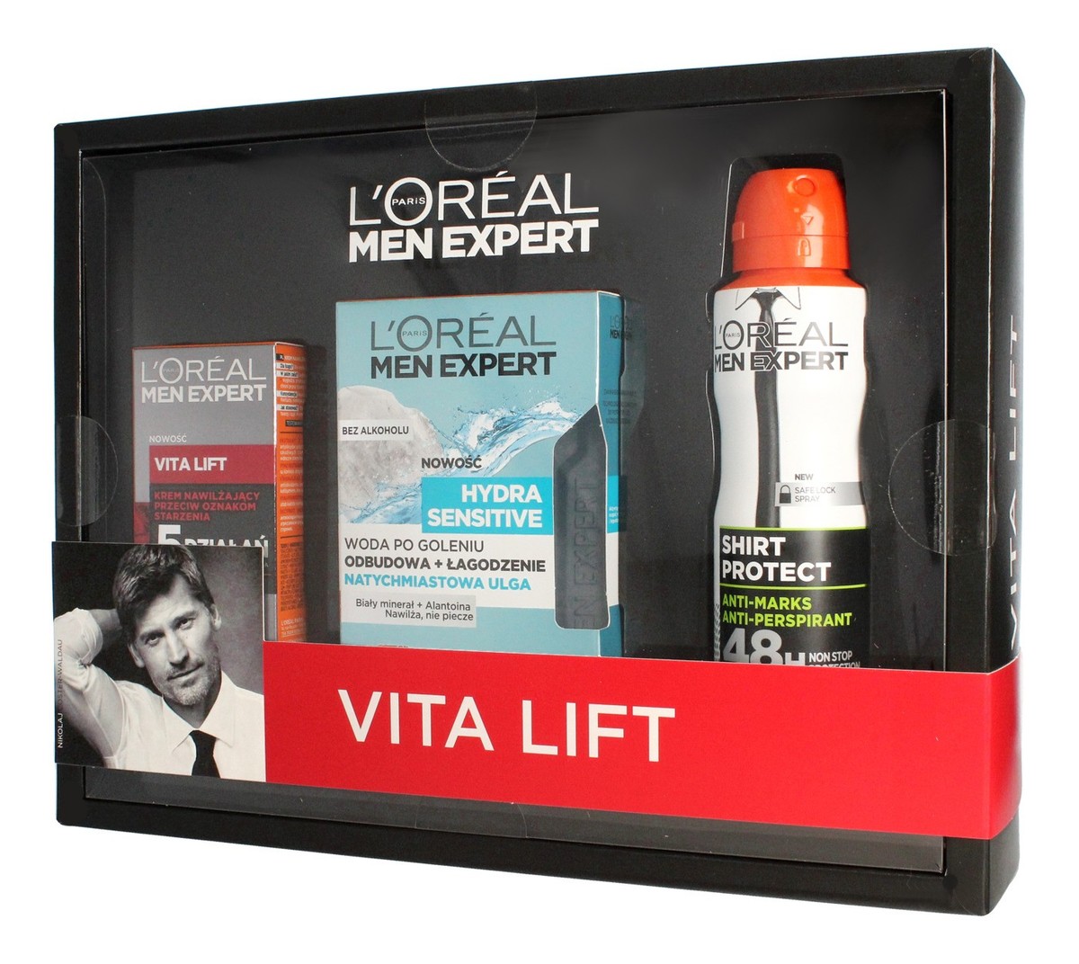 Vita Lift Zestaw prezentowy (woda po goleniu 100ml+krem nawilżający 50ml+deo spray 150ml)