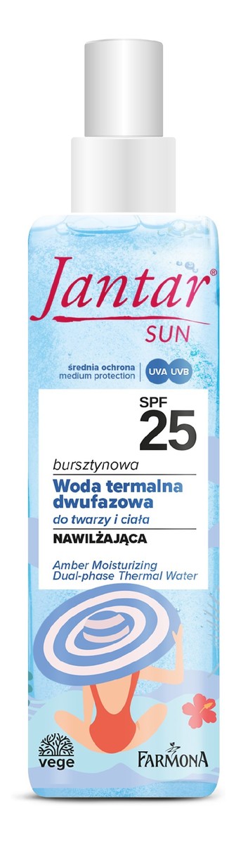 sun bursztynowa Woda termalna dwufazowa do twarzy i ciała spf25