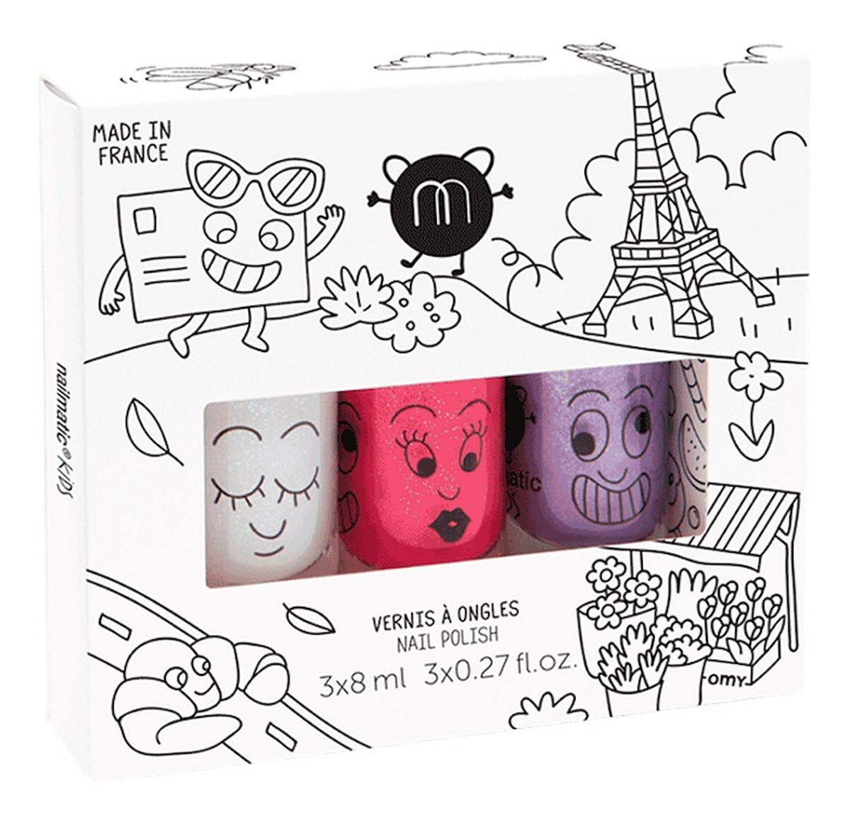 Zestaw lakierów do paznokci super 8ml + kitty 8ml + piglou 8ml