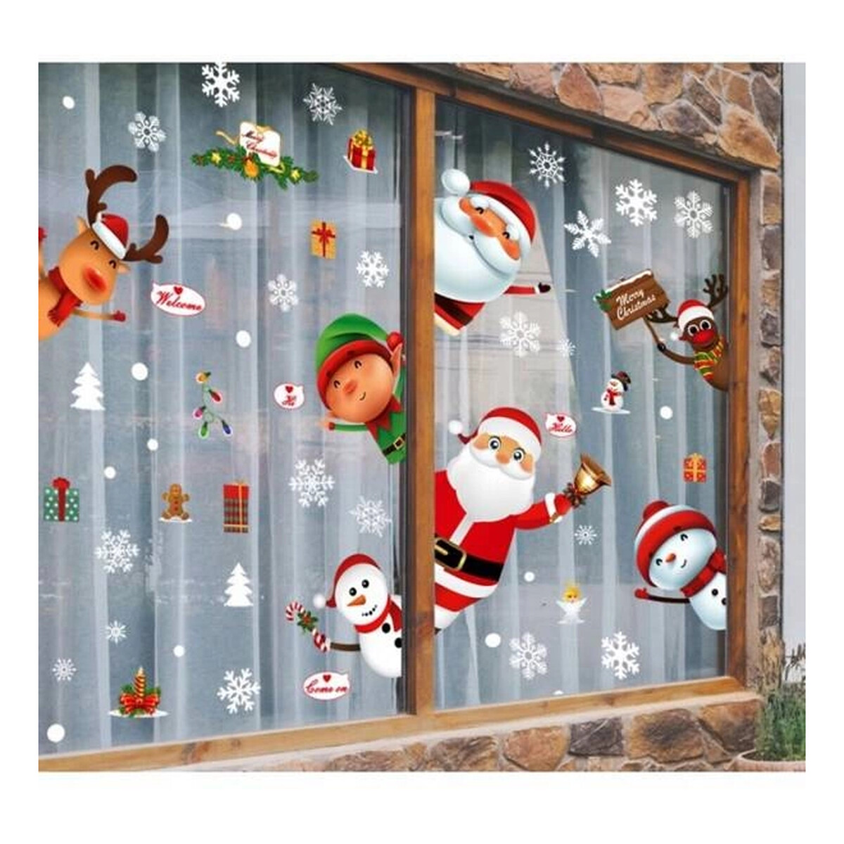 Ecarla Naklejki świąteczne na okno Boże Narodzenie