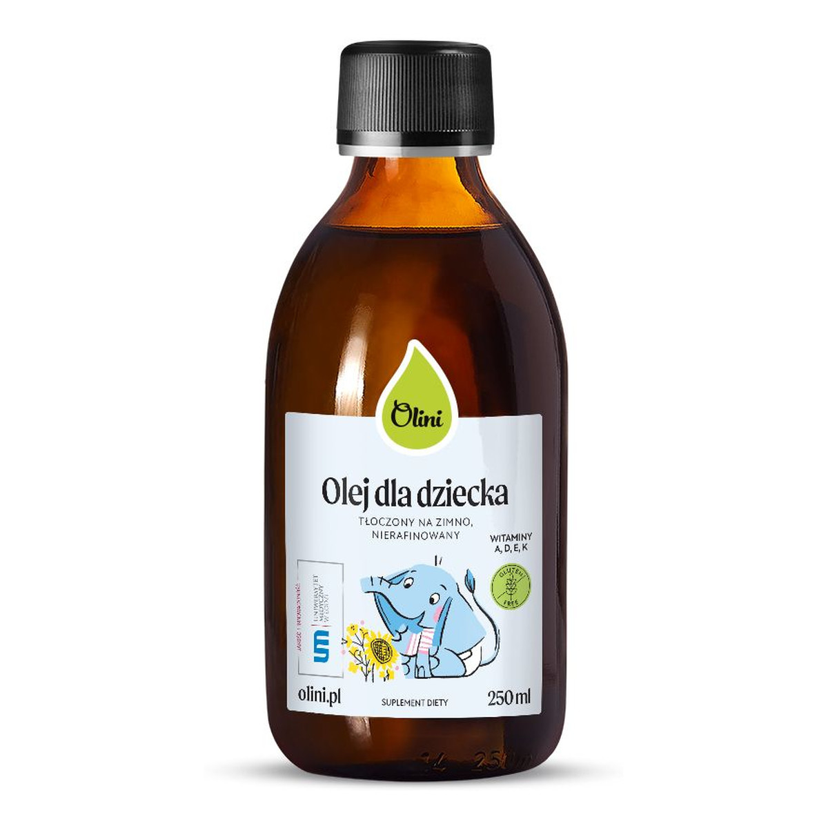 Olini Olej dla dziecka z witaminami A D3 E K2 250ml