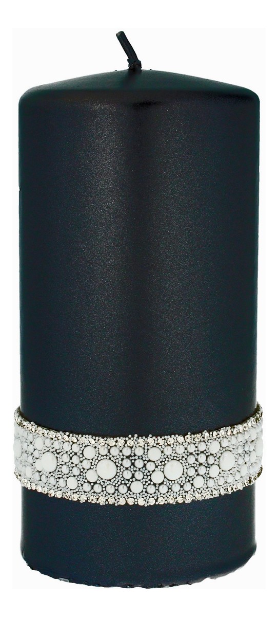 Świeca ozdobna Crystal Opal Pearl - walec średni