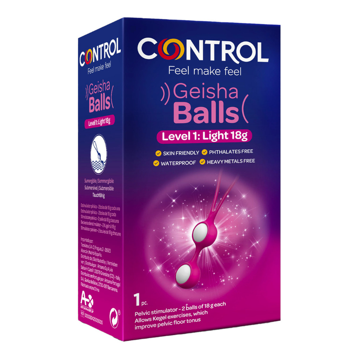 Control Geisha balls level 1 kulki dopochwowe do tonizowania dna miednicy light 18g