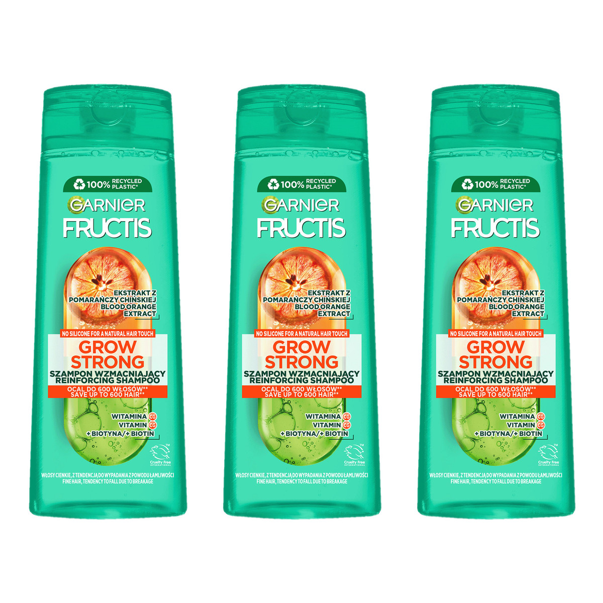 Garnier Fructis Grow Strong Szampon wzmacniający 3x400ml