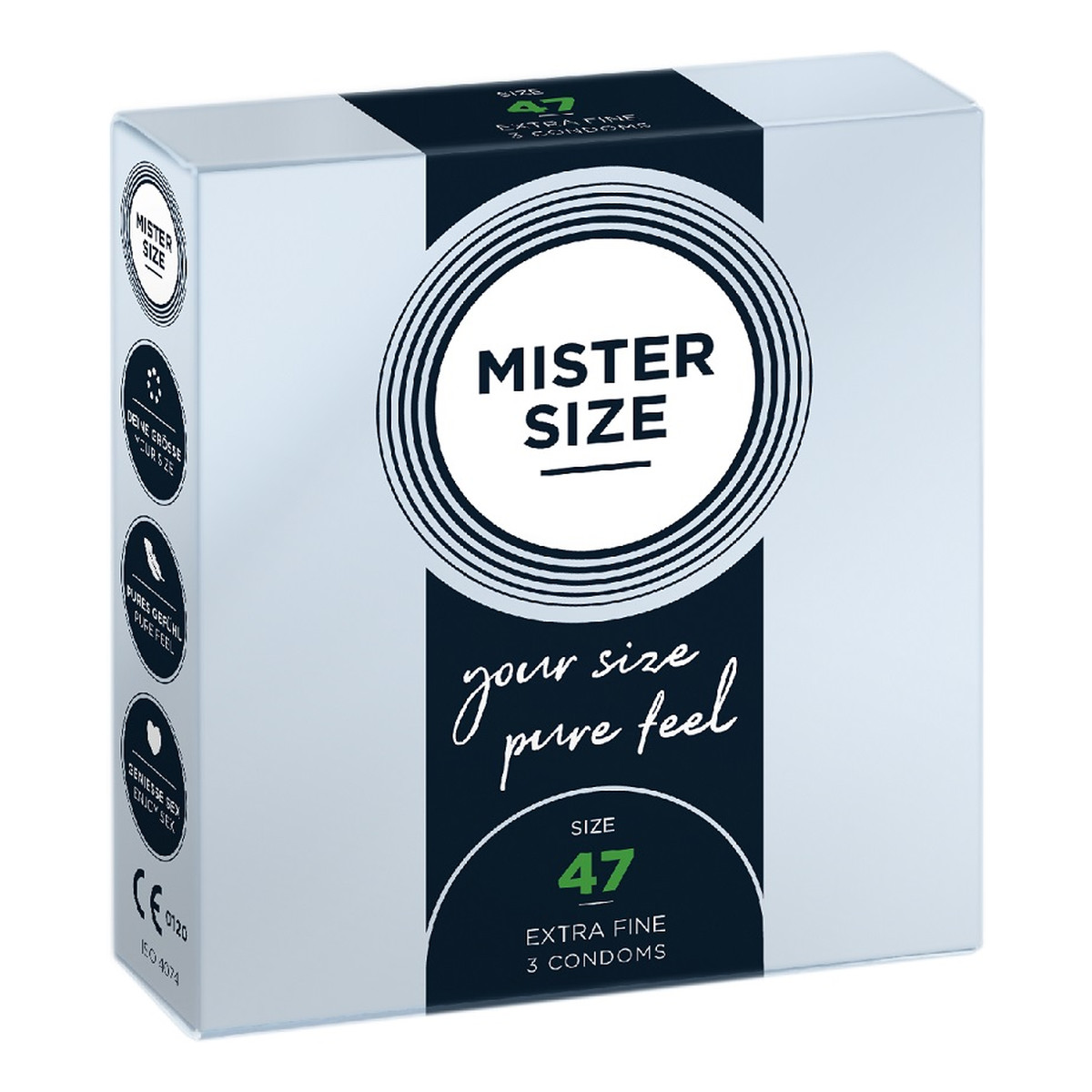 Mister Size Condoms prezerwatywy dopasowane do rozmiaru 47mm 3szt.