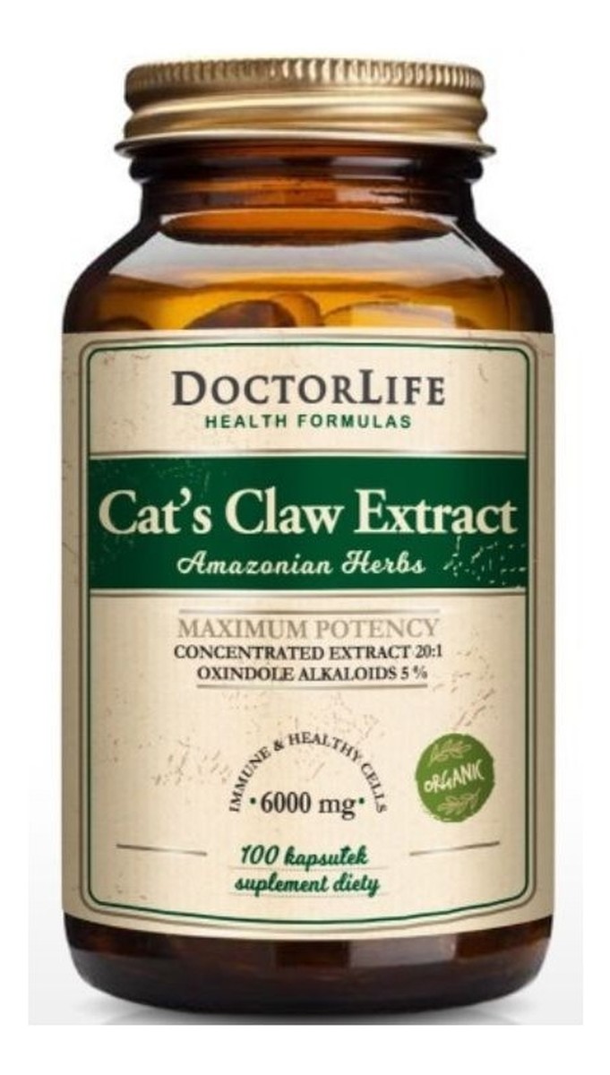 Cat’s Claw Ekstrakt koci pazur 6000mg suplement diety 100 kapsułek