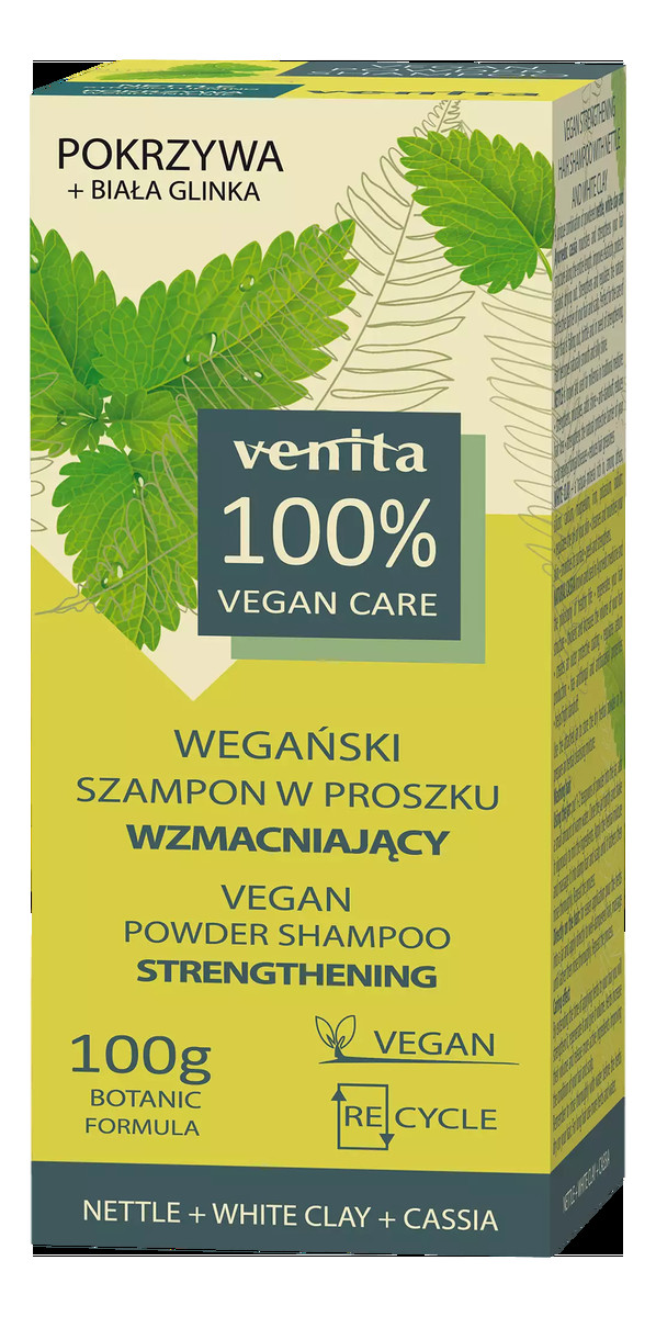 Wegański szampon w proszku wzmacniający - pokrzywa