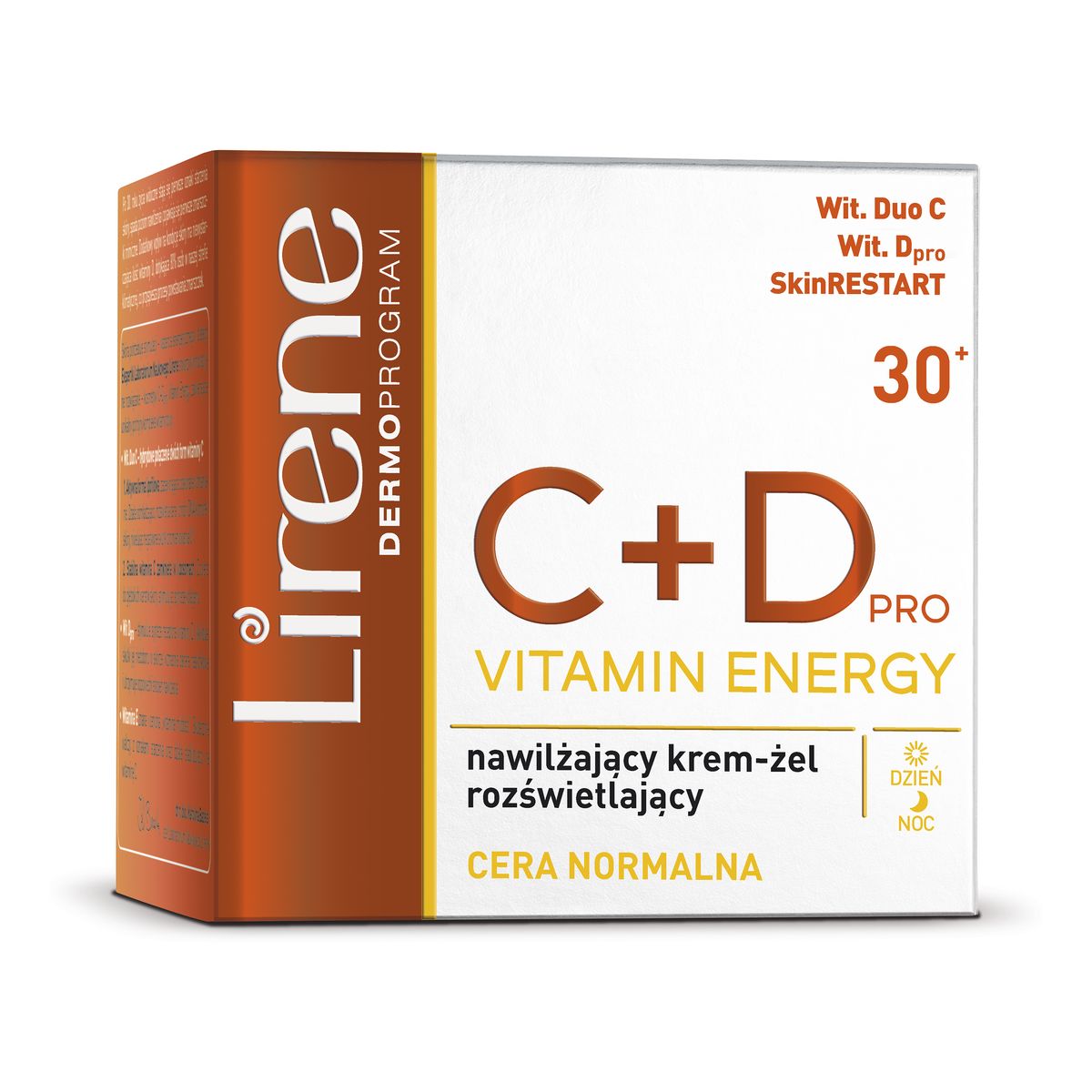 Lirene Dermo Program C+Dpro Vitamin Energy Nawilżający Krem - Żel Rozświetlający Do Cery Normalnej Dzień/Noc 50ml