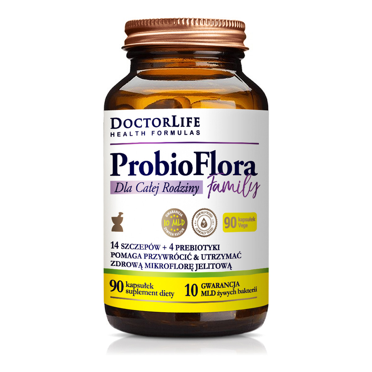 Doctor Life Probioflora family probiotyki dla całej rodziny suplement diety 90 kapsułek