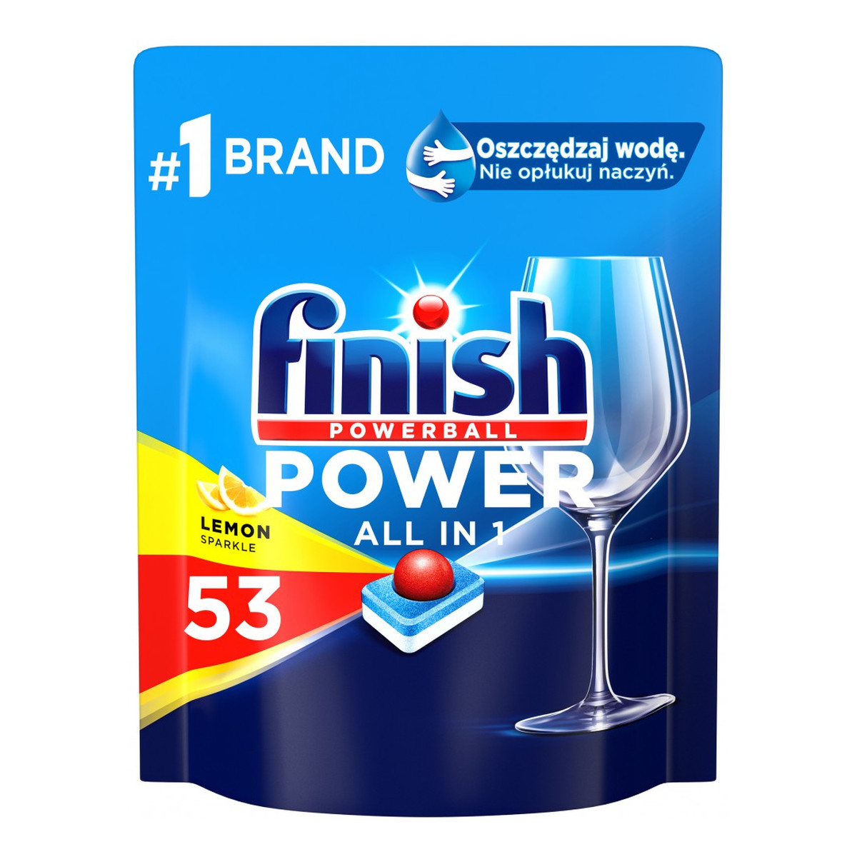 Finish Powerball All In 1 Max tabletki do mycia naczyń w zmywarkach Lemon 53szt
