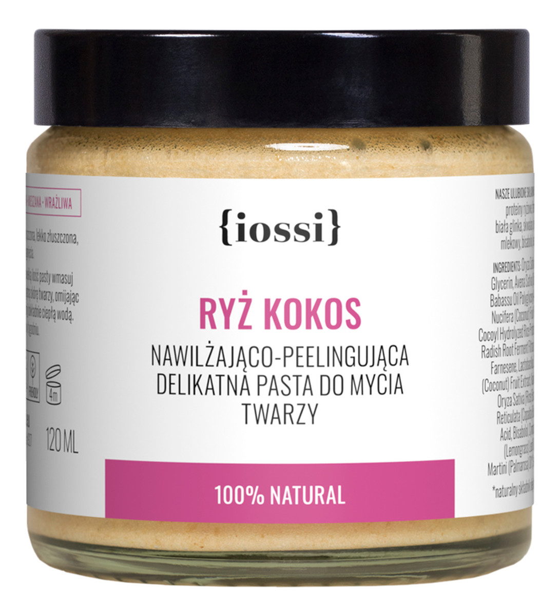 Ryż i kokos nawilżająco-peelingująca delikatna pasta do mycia twarzy