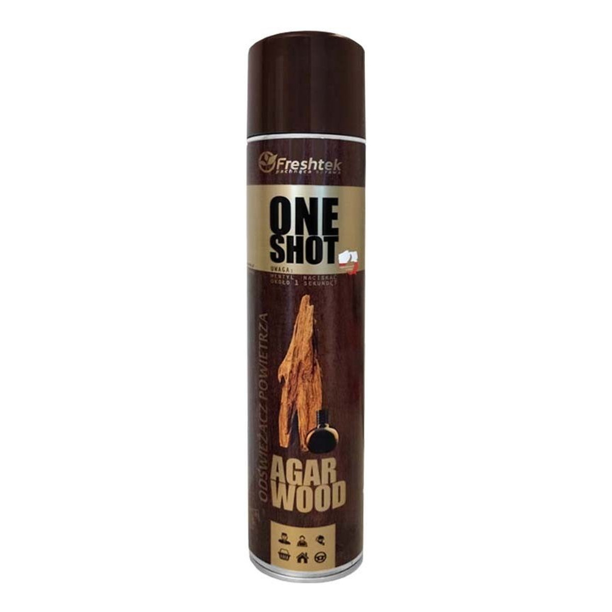 Freshtek One Shot Odświeżacz powietrza Premium Agar Wood 600ml
