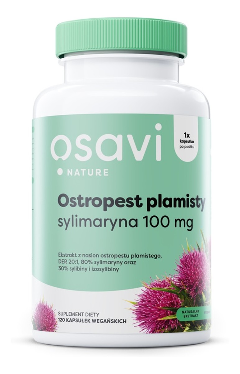 Ostropest plamisty + sylimaryna 100mg suplement diety 120 kapsułek