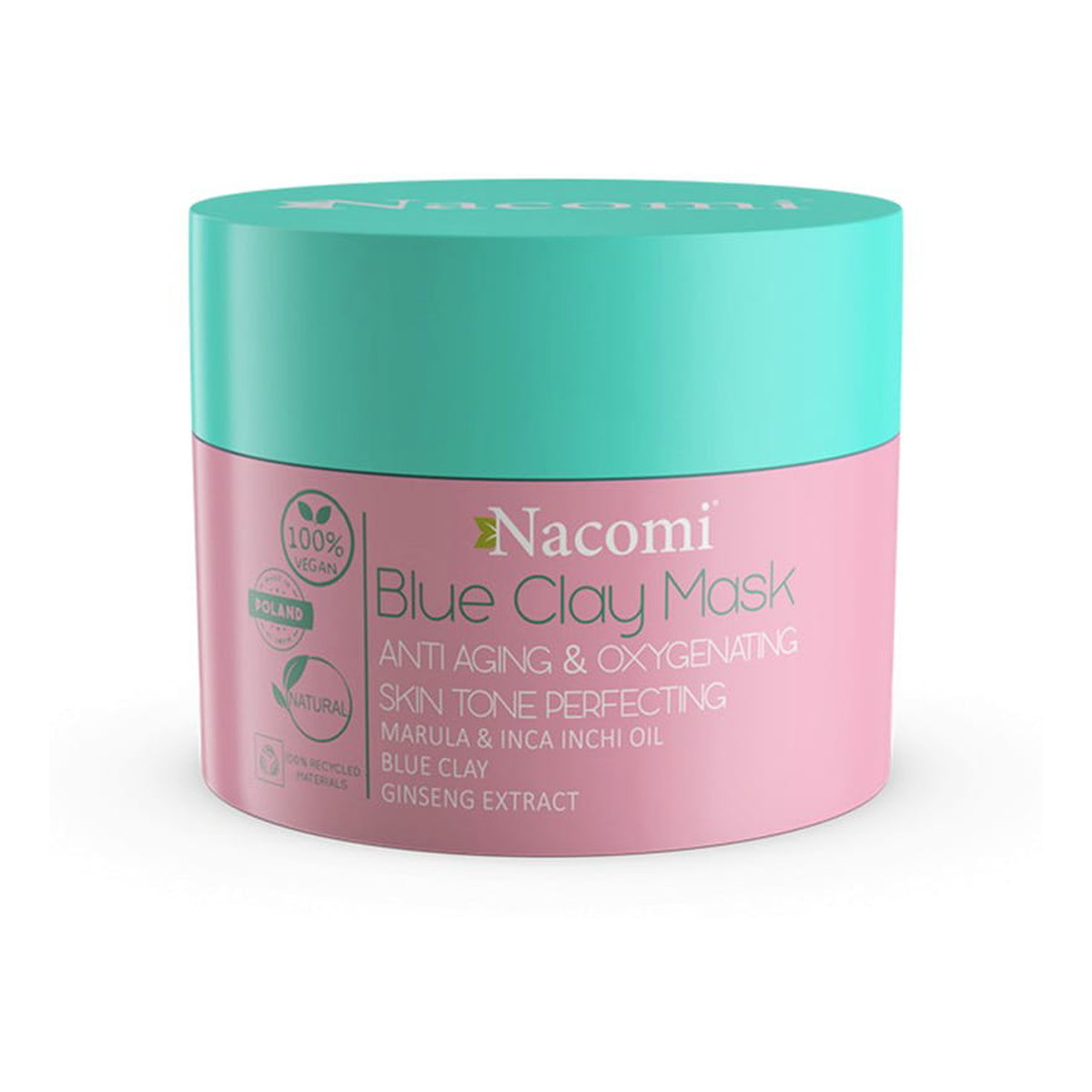 Nacomi Vegan Blue Clay niebieska maska przeciwzmarszczkowo dotleniająca do twarzy 50ml