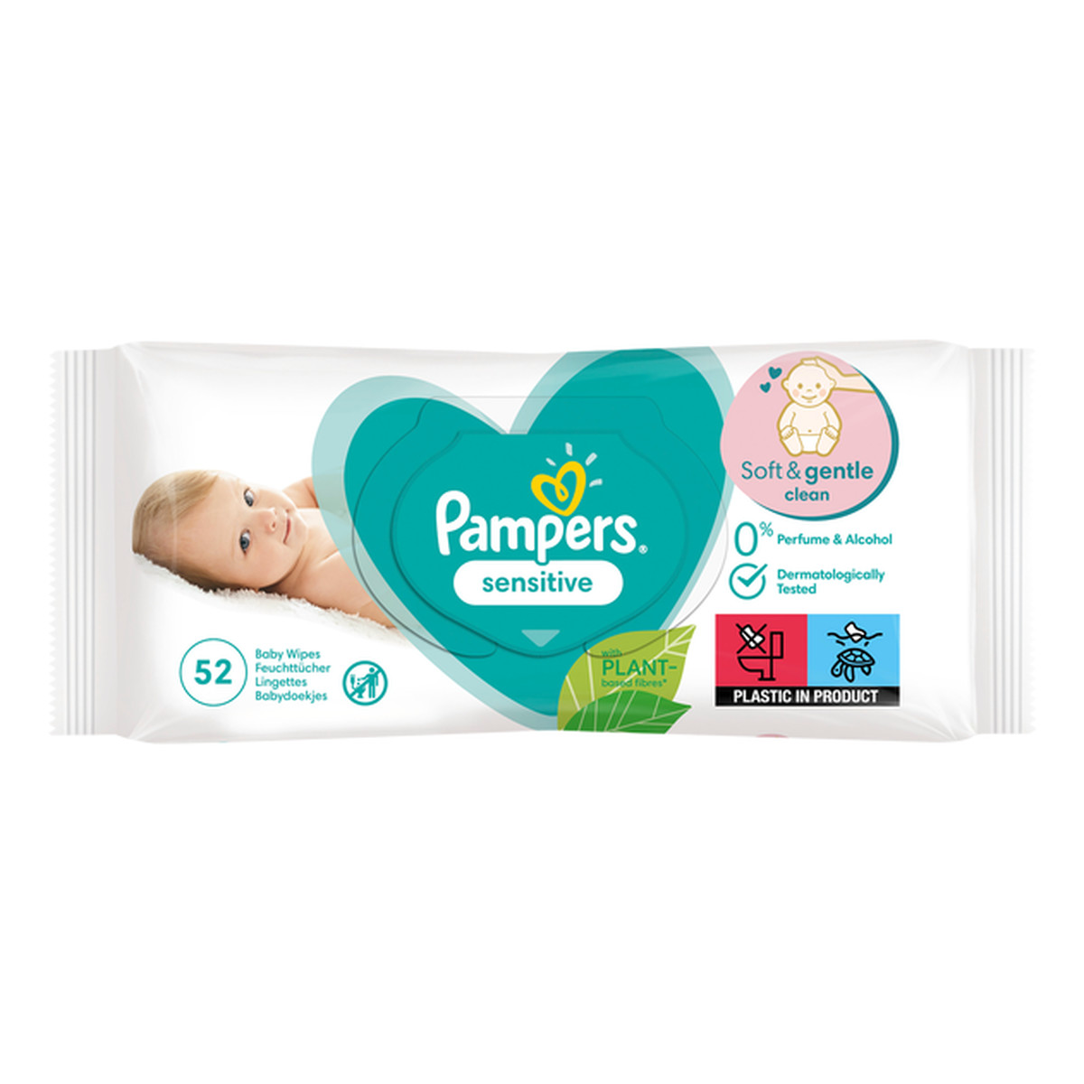 Pampers Sensitive Chusteczki nawilżane dla niemowląt 52szt.