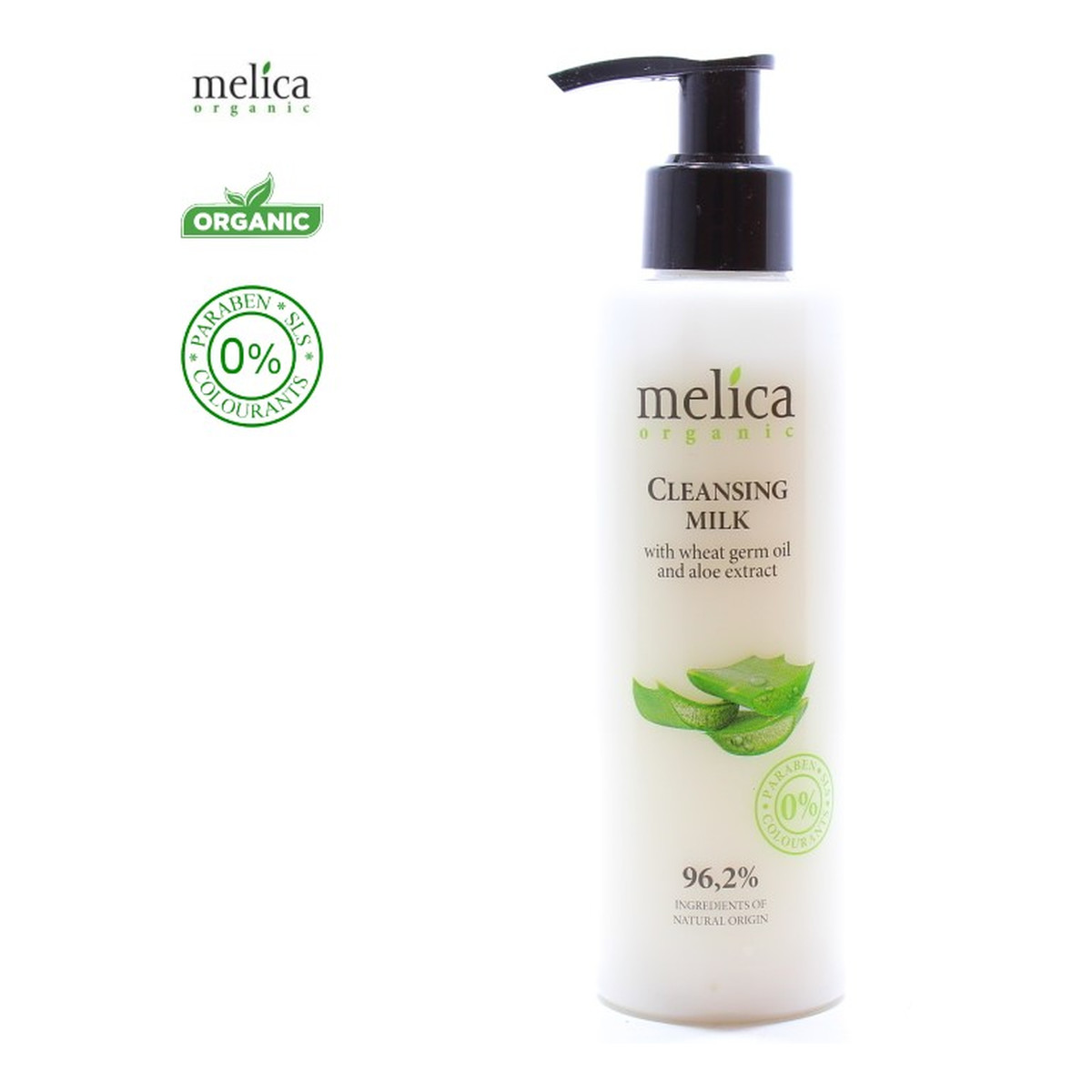 Melica Organic Oczyszczające mleczko do twarzy z olejkiem pszenicy i ekstraktem aloesu 200ml
