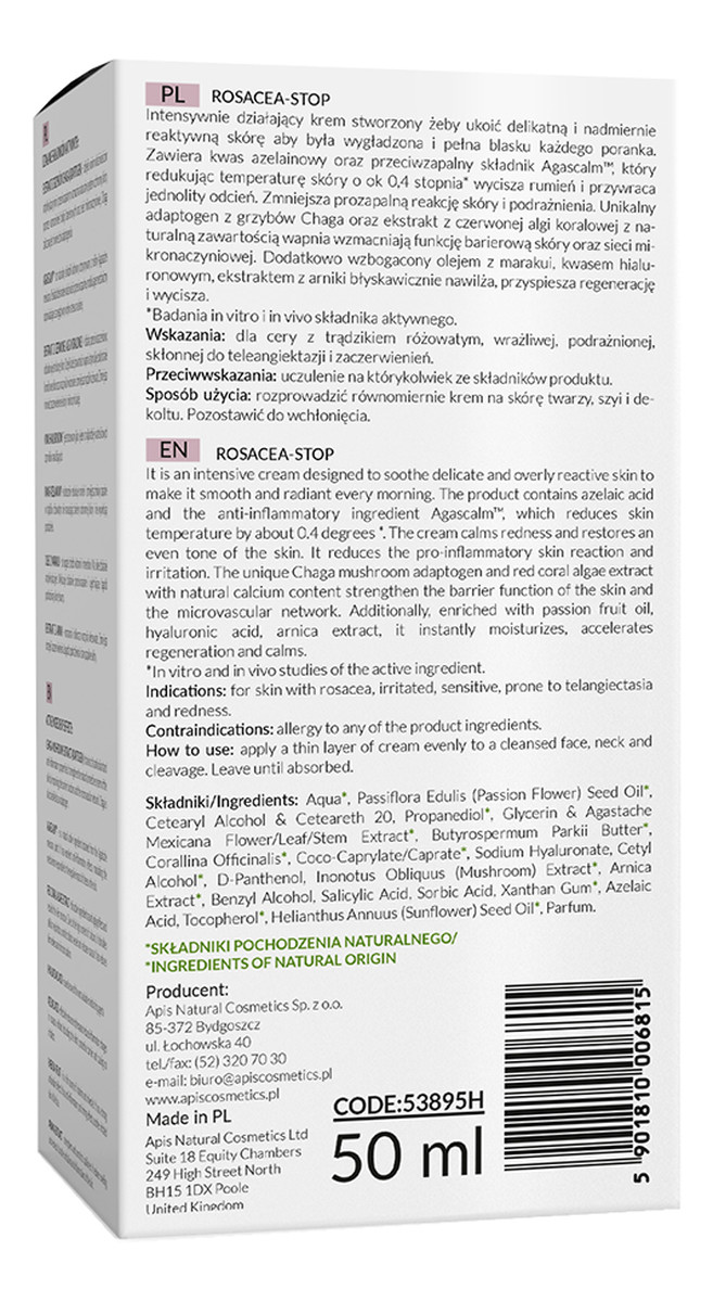 Krem kojący na noc do cery z trądzikiem różowatym i wrażliwej