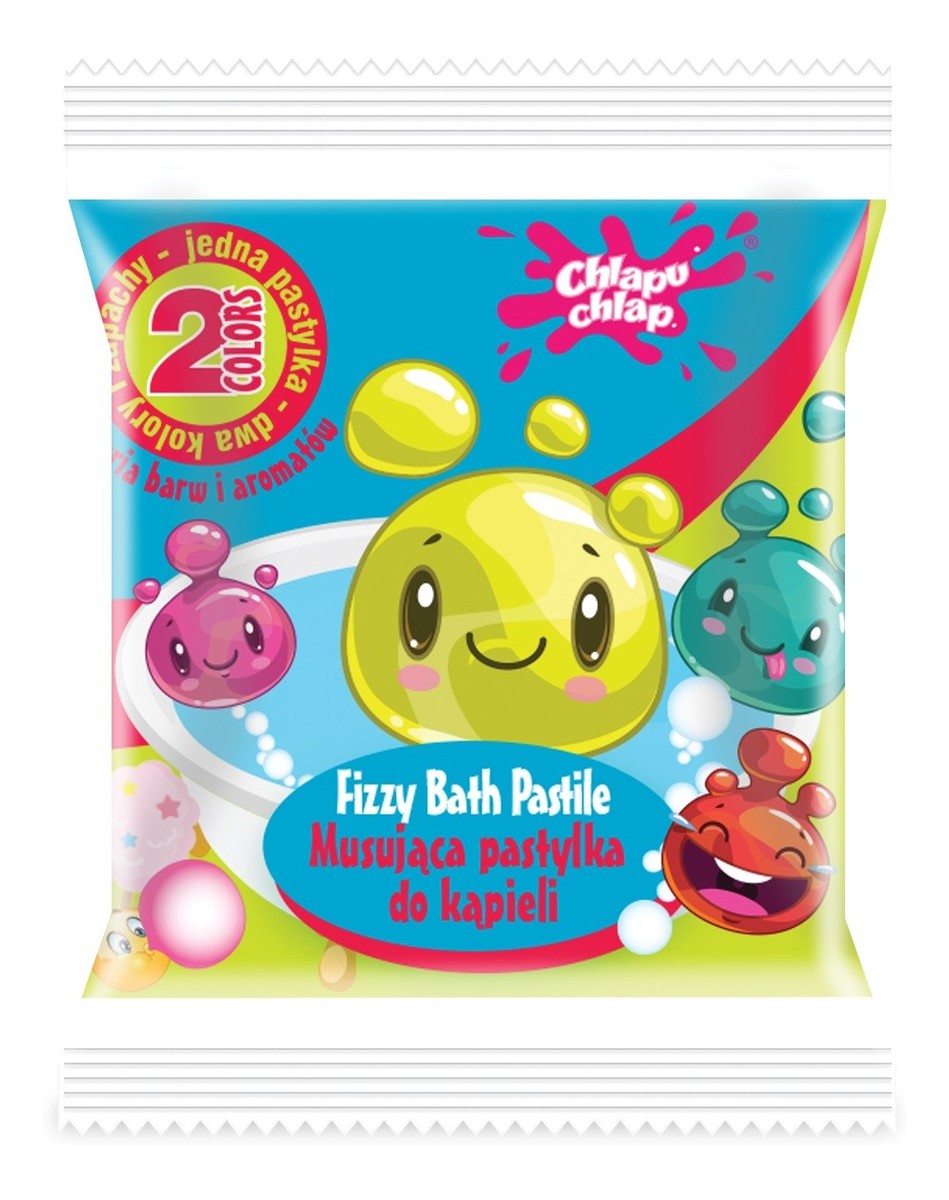 Dwukolorowa musująca pastylka do kąpieli-guma balonowa i wata cukrowa 1szt