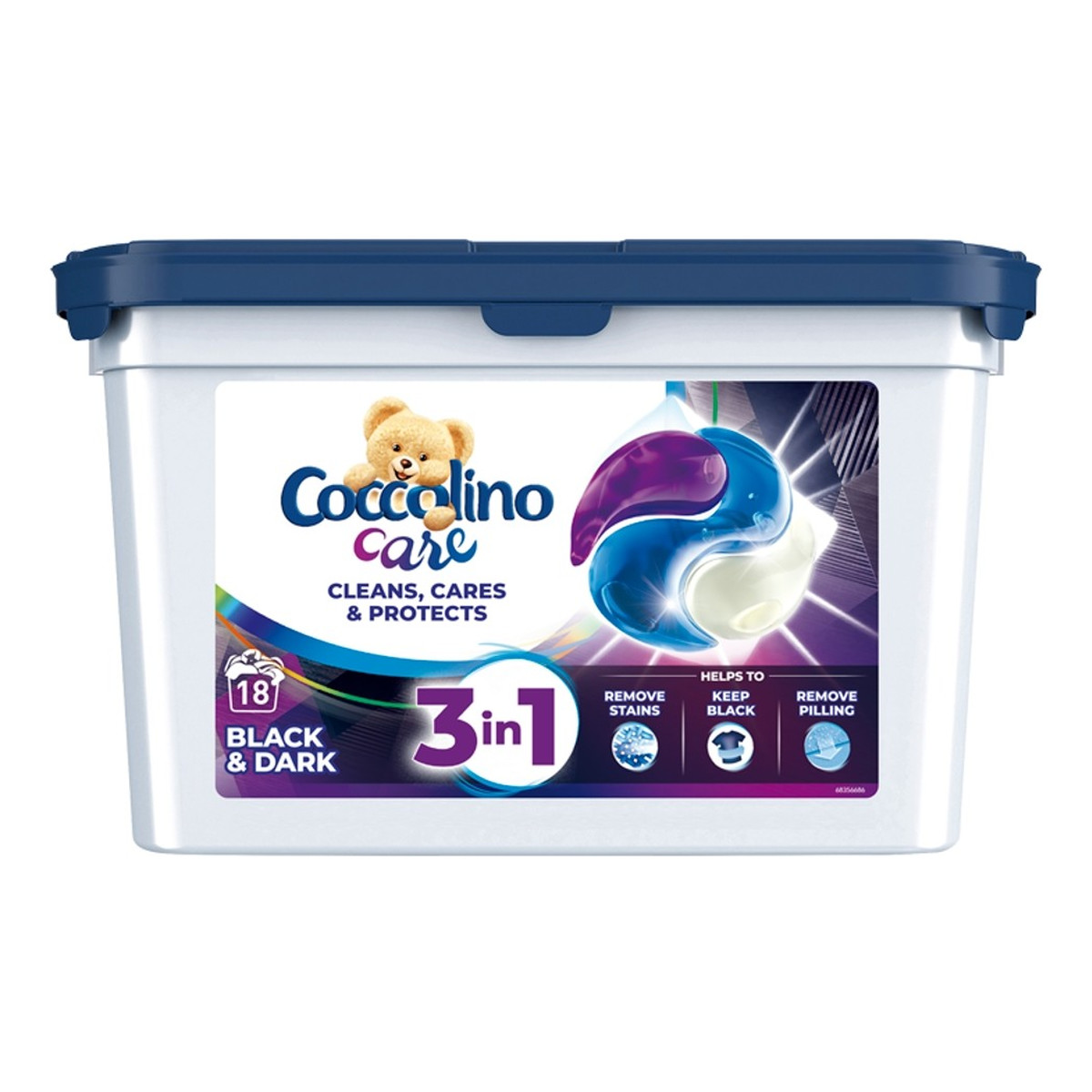 Coccolino Care Caps Kapsułki do prania 3in1 Black&Dark (18 prań) 486g
