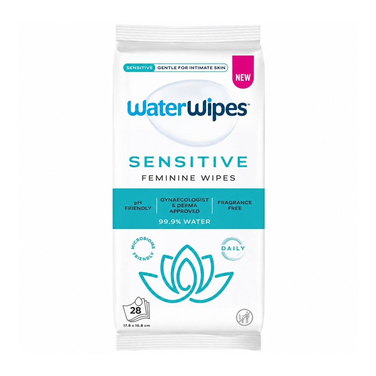 WaterWipes Sensitive Feminine Wipes chusteczki do higieny intymnej dla skóry wrażliwej 28szt.