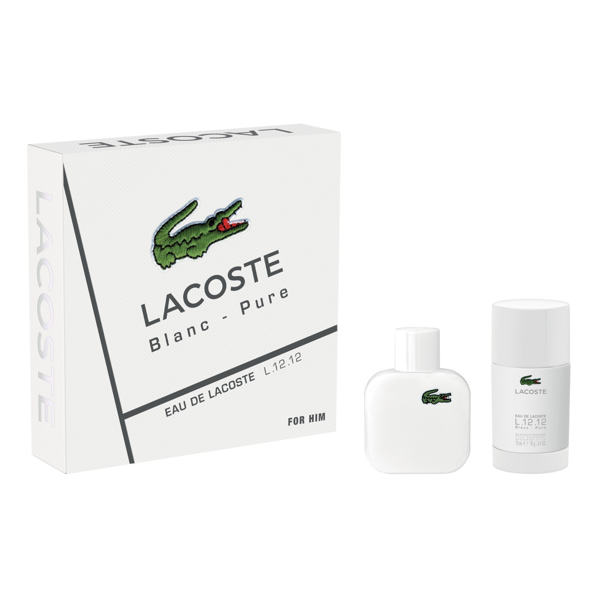 Lacoste L.12.12 Blanc Zestaw woda toaletowa spray + dezodorant sztyft